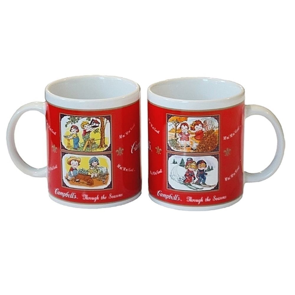 Campbell's Soup Through The Seasons Red Mug 2001 Set Of 2